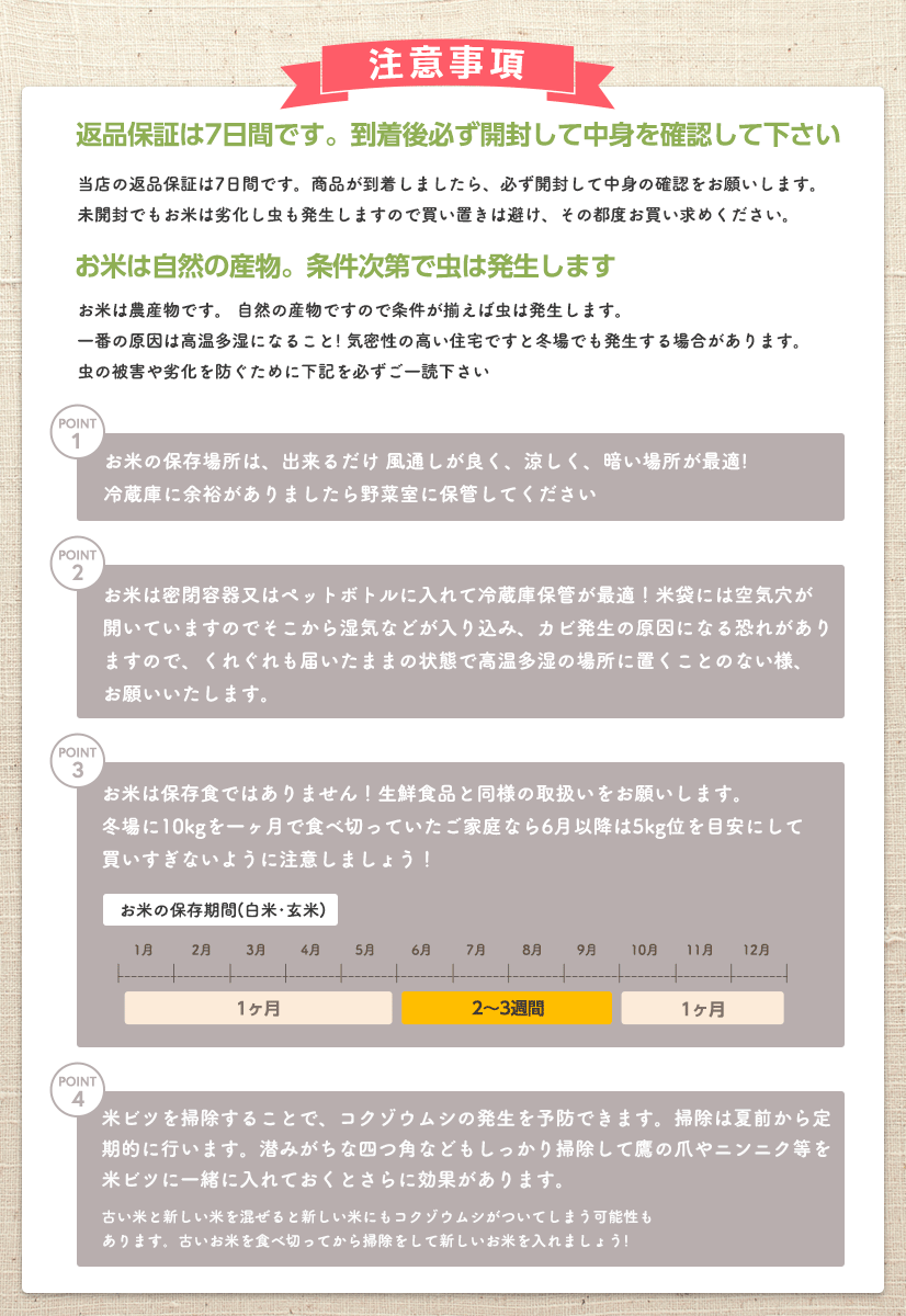 お米の保管について